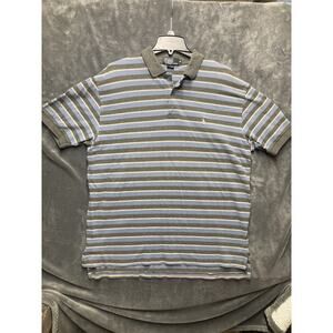 Polo Ralph Lauren Striped Polo Top Mens XL Blue Gray Golf Country Club Preppy